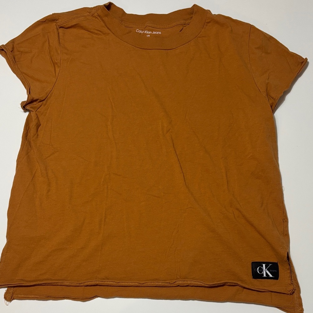 Calvin Klein Jeans Women's Rust Orange Crewneck Tee